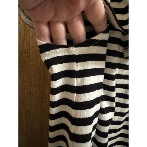 Kate Spade Stripe Off The Shoulder Dress Black White Sz XS Preppy Cute Cotton - Picture 6 of 7